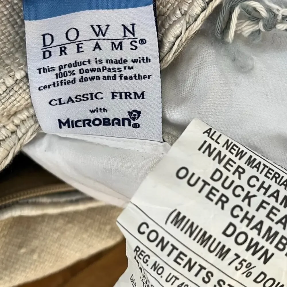 Handwoven Pillow King Size Manchester Mills Down Dreams Inner Chamber
